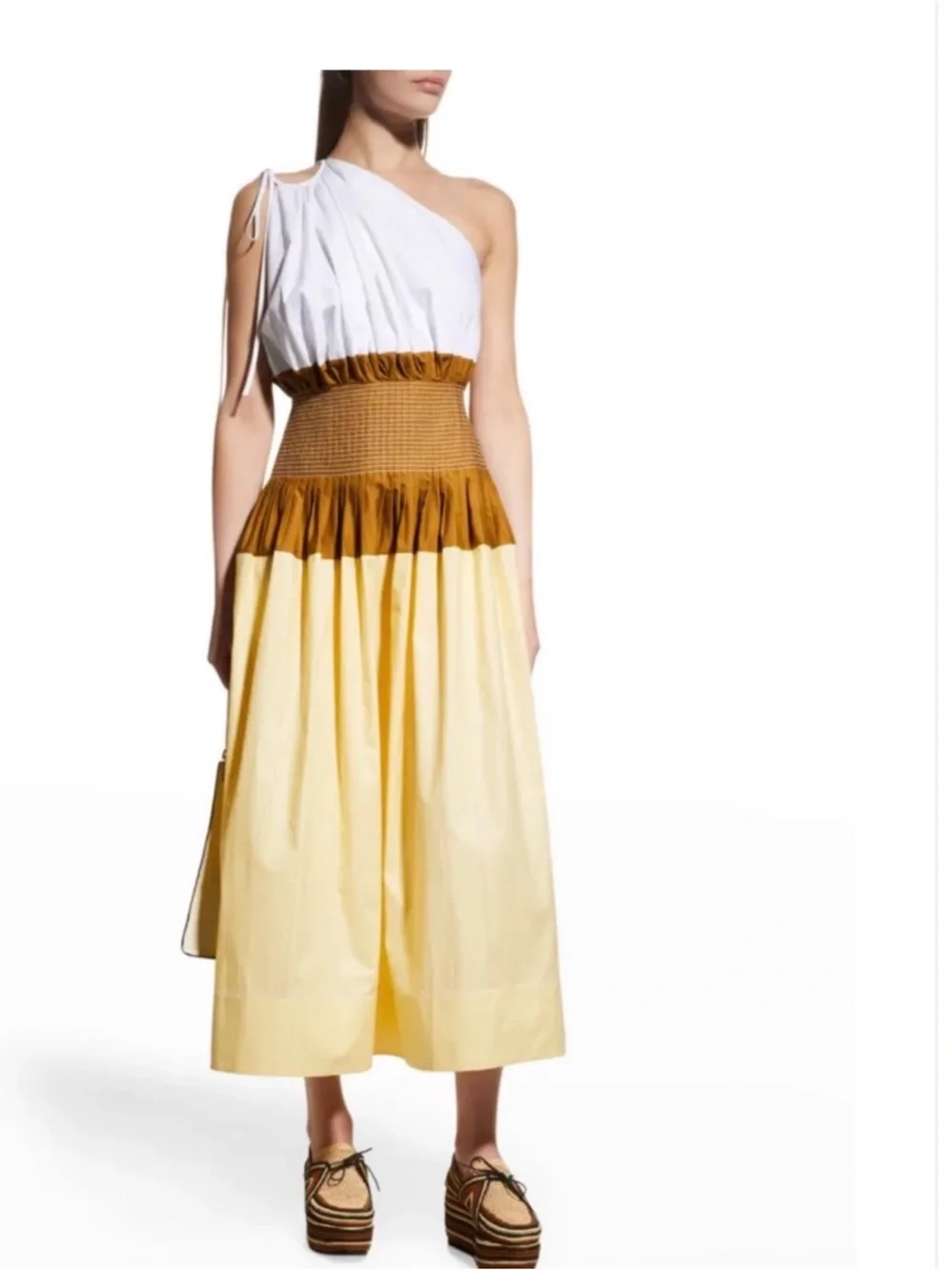 Tory Burch color block one shoulder dress size 10